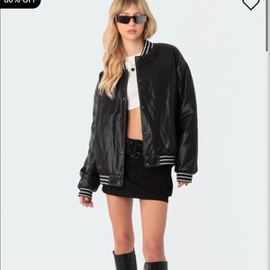 NEW Edikted Maddox faux leather bomber jacket.